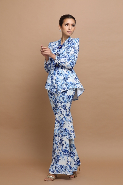 Ramona Printed Kebaya in Blue Ramona Printed Kebaya in Blue